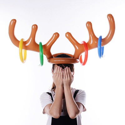 Santa Funny Reindeer Antler Christmas Toy Inflatable