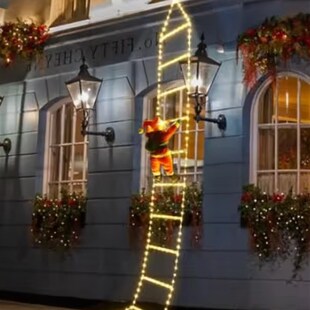 Christmas LED Santa Claus Climbing Ladder Light USB Plug