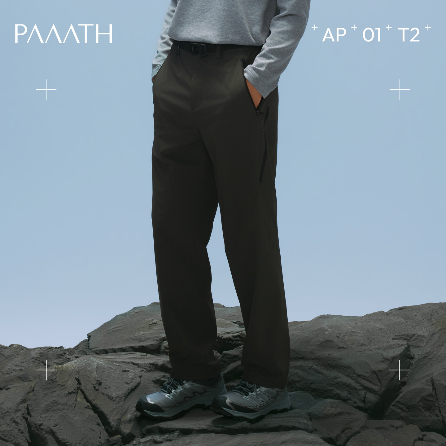 PAAATH上山道男士锥形防风防泼水软壳裤徒步裤裤子透气AP-01T2