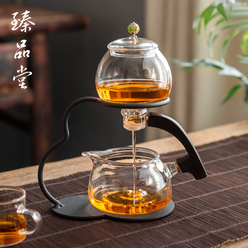 耐热玻璃自动茶具套装家用会客懒人功夫泡茶壶创意磁吸式冲泡茶器