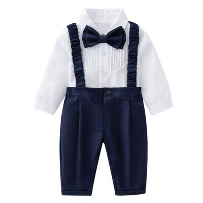 SpringAutumn Boys Suit Straps Long Sleeves Tie Performance C