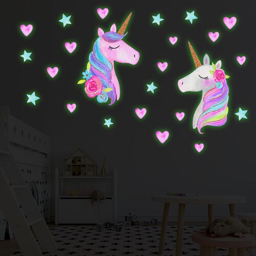 Cartoon Luminous Unicorn Wall ers For Kids Rooms Ceiling Hom