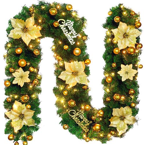 2.7米耶诞节藤条窗帘灯餐装饰品吊挂饰耶诞树灯串摆件场景布置