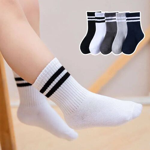 5 Pairs/Lot Autumn Winter Warm Baby Children Socks Solid Col