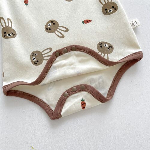 Summer Infant Romper Ins Rabbit Carrot Print Bodysuit Cute O