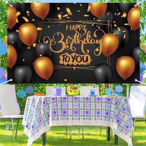 。Happy Birthday Banner background cloth party party atmosph