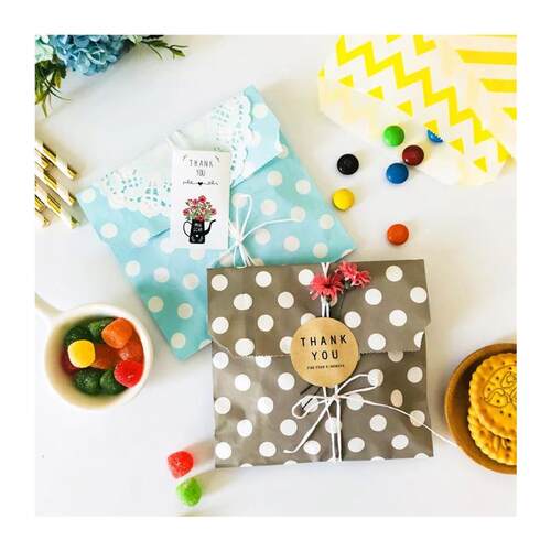 100pcs 13x18cm Color Paper Bags Small Gift Bag Dot Wedding