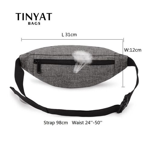 TINYAT Male Men Waist Bag Pack Casual Functional Money