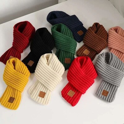 Kids Scarf Boys Girls Baby Winter Warm Scarf Women Knit Shaw