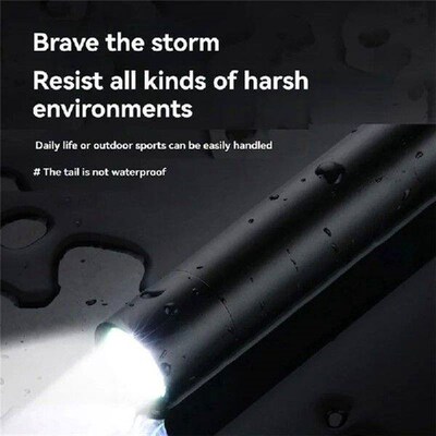 ABVB-Telescopic Zoom Flashlight USB Rechargable Waterproof