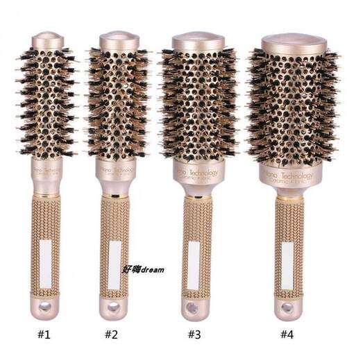 Barber Salon Round Hair Brush Ceramic Iron Hair Roller comb