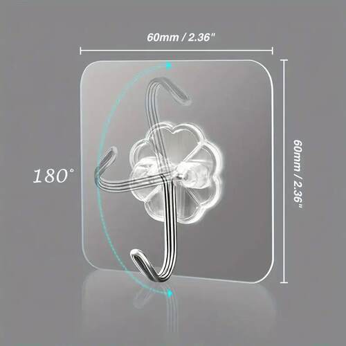 Transparent Self Adhesive Wall Hooks Heavy Duty Multi-Purpos