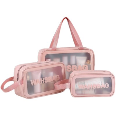 PU Travel Storage Bag Cosmetic Makeup Washbag Clear Handbag