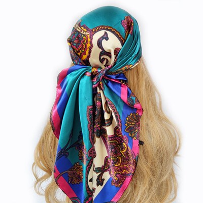 new 90*90cm fashion Silk Scarf Scarftop Headwraps Women Vint