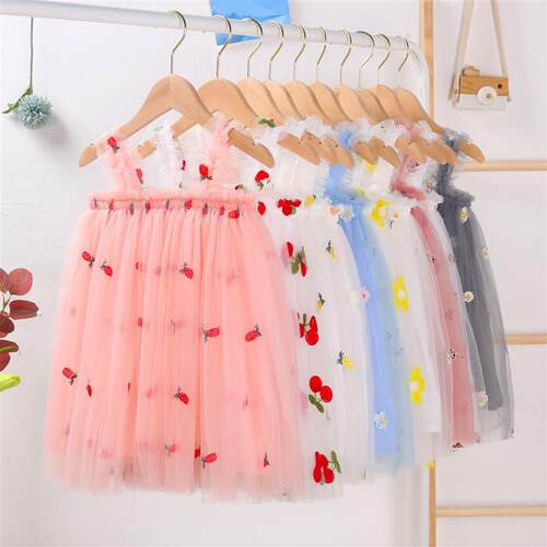 1-6Y Toddler Dress Kids Girls Party 2023 Summer Sleeveless D