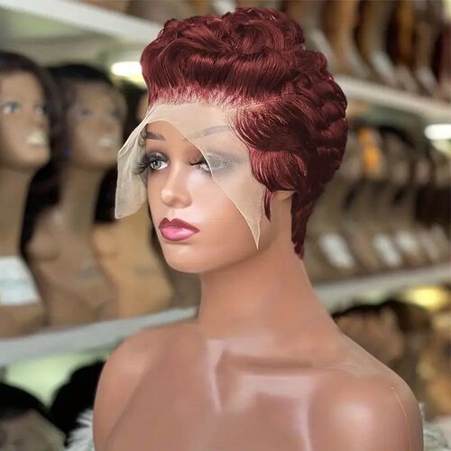 European Fashion Front Lace Small Kinky Afro Wig African Kin