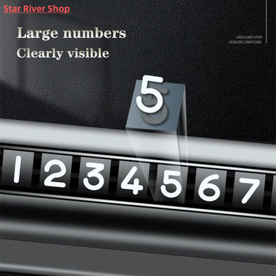 Metal Car Temporary Parking Card Universal Rotate Phone Numb