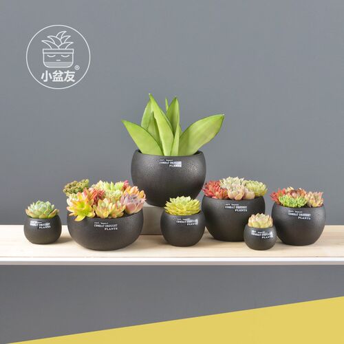 Table flowerpot European Garden black drum type air permeabi