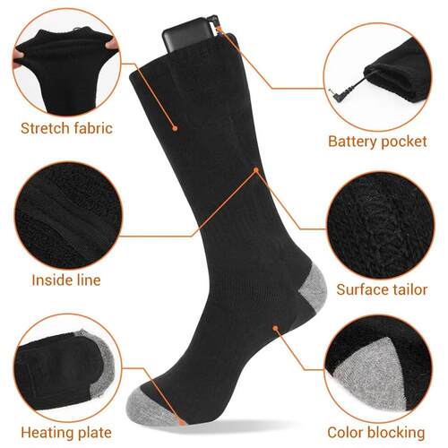 Winter Heated Socks Mens Womens Thermal Heating Foot Warme