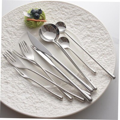 Bright silver 304 Western tableware fruit fork tea spoon