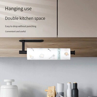 Stainless Steel Silver / Black Paper Towel Wipe Hanging Rack