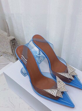 2021 Summer New Diamond Bow Womens Sandals PVC Transparent