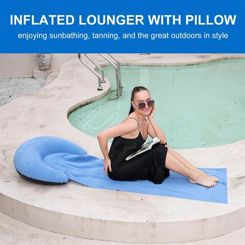 1PCOutdoor Camping Foldable Inflatable Beach Mat, Compact, C