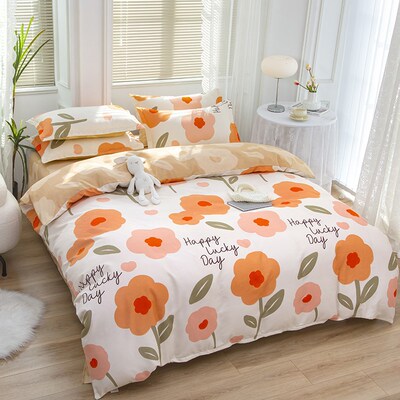 4pc bed sheet sets bedding bedsheet set cover single/doule