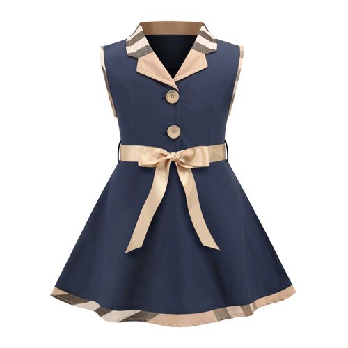 2022 Fashion Sleeveless Cotton Baby Girl Shirt Dress Casual