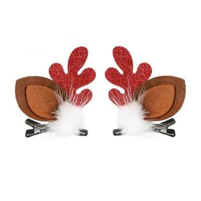 4 Pairs of Antler Hairpins Stylish Cute Deer Horn Hair Clip