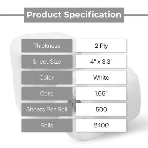 2-Ply Recycled Toilet Paper, 2400 Rolls, Chlorine-Free, Sept