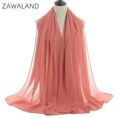 Zawaland Solid Color Scarves Wrap Shawls Chiffon Bubble Scar