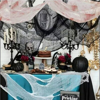Halloween Bloody Creepy Gauze Cloth Large Black Gauze Spooky