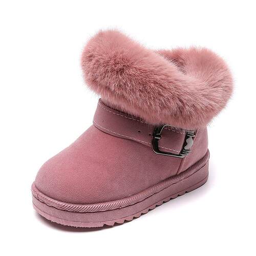 2025 Childrens Snow Boots Girls Fleece-lined Booties Warm