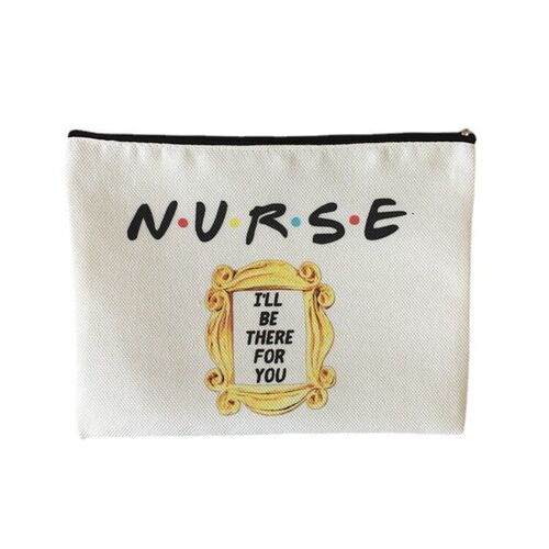 Zipper canvas makeup bag, student cotton and linen pencil c