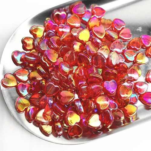 100pcs/lot 8mm Transparent AB Charms Heart Shape Acrylic Bea