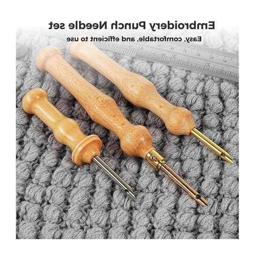 7Pcs Embroidery Punch Needle Set Adjustable Punch Needle Cro