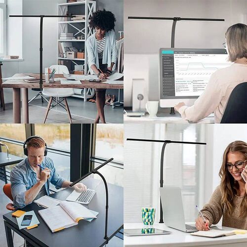 Double Head LED Clip Remote Control Desk Lamp Architect Tabl