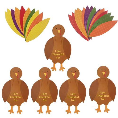 5Pcs Thanksgiving Turkey Craft Toy Kit, 5 Turkeys, Party Act