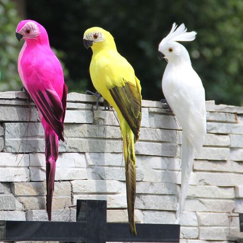 25cm Handmade Simulation Parrot Creative Feather Lawn Figuri