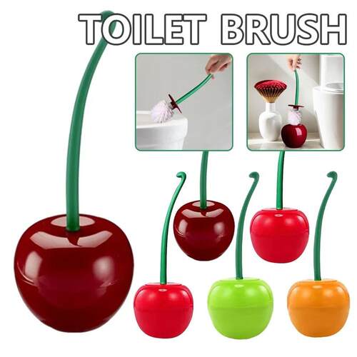 Cherry Shape Toilet Brush With Standing Base Long Handle Toi
