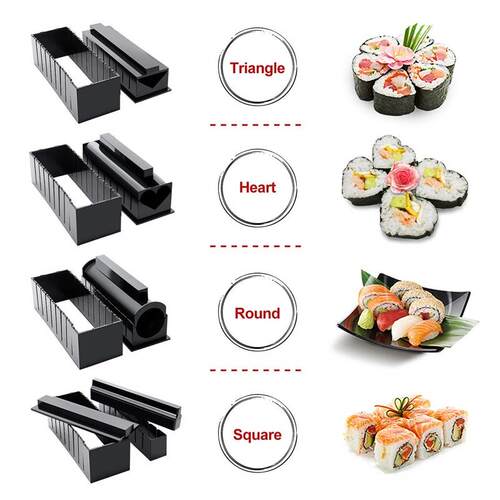 10 Pcs/Set DIY Sushi Making Kit Roll Sushi Maker Rice Roll M