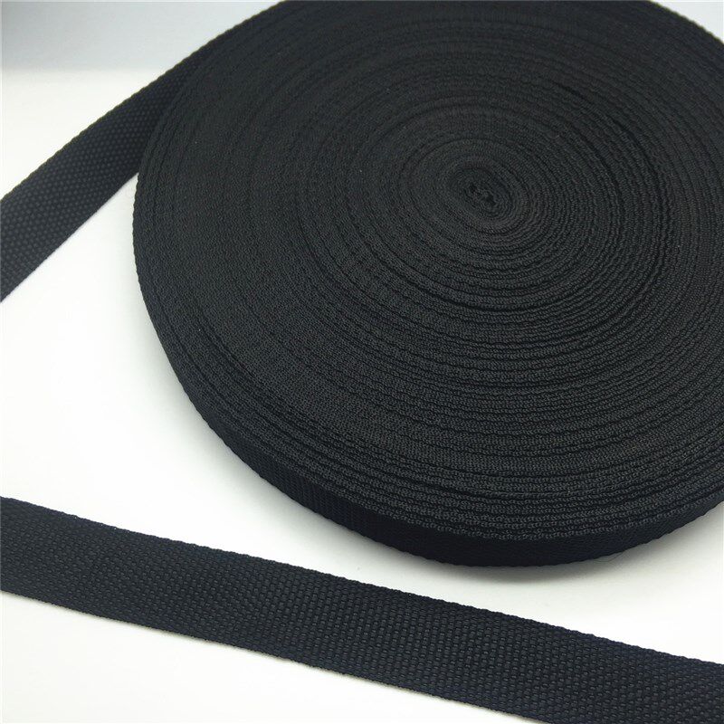 NEW 5Yards  10/15/20/25/30/38/50mm Wide Black Strap Nylon We - 实物图