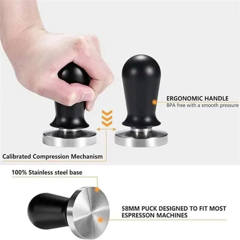 51/53/58mm Constant Pressure Coffee Tamper Stainless Steel C - 实物图