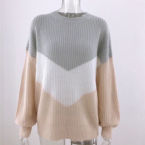 Plus Size Loose Knitted Sweater Women Jumpers Long Sleeve Wo