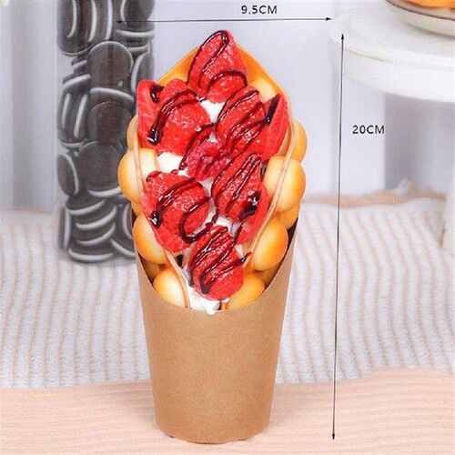 1pcs Egg Waffles Ice Cream Model Sample Dessert Fake PU