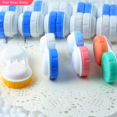 5/10 pcs lot Colored Contact Lenses Case L+R Contact Lens Ca
