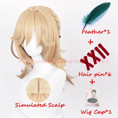 Genshin Impact Kaveh Cosplay Wig Pre Braided Linen Heat Resi