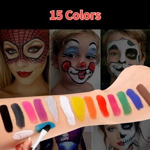 15Colors Face Painting Kit Body Makeup Non Toxic Water Paint