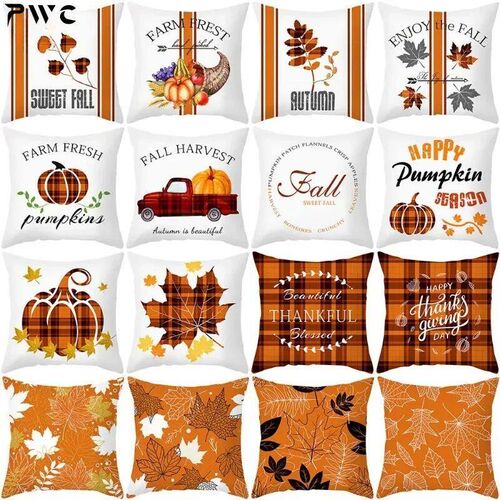 Autumn Maple Leaf Pumpkin Pillowcase 45*45cm Fall Home Decor